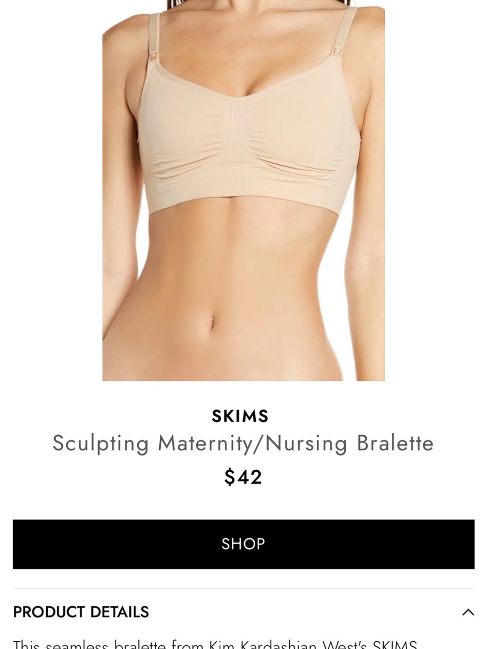 SKIMS Sculpting Maternity Bralette